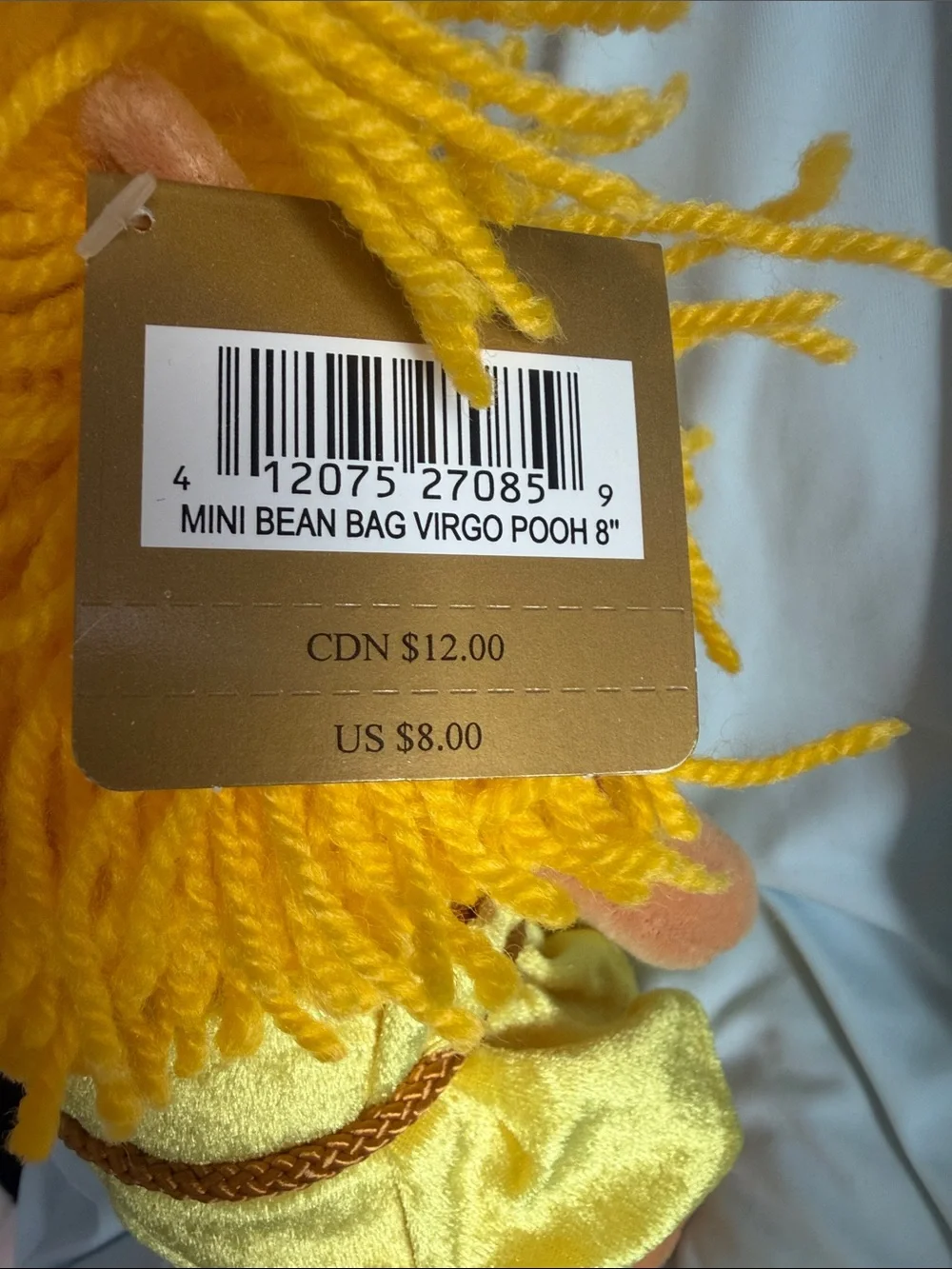 BNWT Virgo Winnie the Pooh mini bean bag